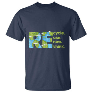 Earth Day T Shirt Recycle Reuse Renew Rethink Outfit For Earth Day 2023 TS02 Navy Printyourwear