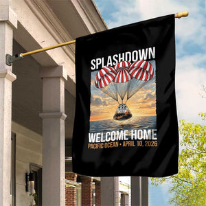 2026 Lunar Mission Splashdown Welcome Home Garden Flag Pacific Ocean April 10 Vintage Capsule Recovery Graphic TS02 Print Your Wear