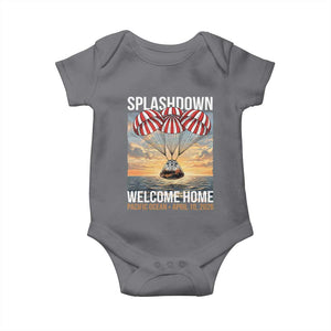 2026 Lunar Mission Splashdown Welcome Home Baby Onesie Pacific Ocean April 10 Vintage Capsule Recovery Graphic TS02 Charcoal Print Your Wear