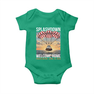 2026 Lunar Mission Splashdown Welcome Home Baby Onesie Pacific Ocean April 10 Vintage Capsule Recovery Graphic TS02 Irish Green Print Your Wear