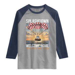 2026 Lunar Mission Splashdown Welcome Home Raglan Shirt Pacific Ocean April 10 Vintage Capsule Recovery Graphic TS02 Sport Gray Navy Print Your Wear
