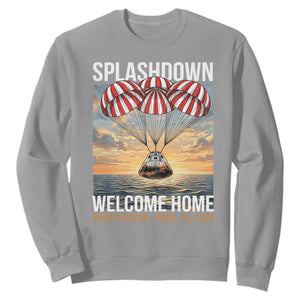 2026 Lunar Mission Splashdown Welcome Home Sweatshirt Pacific Ocean April 10 Vintage Capsule Recovery Graphic TS02 Sport Gray Print Your Wear