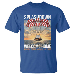 2026 Lunar Mission Splashdown Welcome Home T Shirt Pacific Ocean April 10 Vintage Capsule Recovery Graphic TS02 Royal Blue Print Your Wear