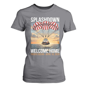 2026 Lunar Mission Splashdown Welcome Home T Shirt For Women Pacific Ocean April 10 Vintage Capsule Recovery Graphic TS02 Charcoal Print Your Wear