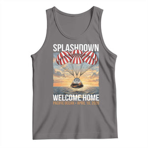 2026 Lunar Mission Splashdown Welcome Home Tank Top Pacific Ocean April 10 Vintage Capsule Recovery Graphic TS02 Deep Heather Print Your Wear