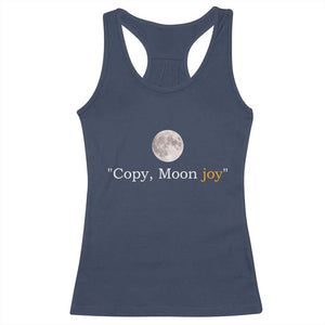 Copy Moon Joy Space Minimalist Racerback Tank Top 2026 Lunar Mission Success TS02 Navy Print Your Wear