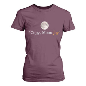 Copy Moon Joy Space Minimalist T Shirt For Women 2026 Lunar Mission Success TS02 Maroon Print Your Wear
