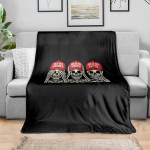 See No Crimes Hear No Truth Speak No Facts Skeletons Throw Blanket Political Satire Three Wise Monkeys Graphic TS02 Print Your Wear