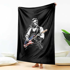 Rockin Abe Abraham Lincoln Playing Electric Guitar Throw Blanket Patriotic Music Rocker Mashup 4th of July Celebration TS02 Print Your Wear