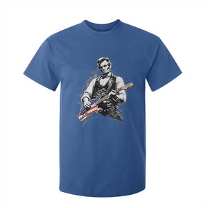 Rockin Abe Abraham Lincoln Playing Electric Guitar T Shirt For Kid Patriotic Music Rocker Mashup 4th of July Celebration TS02 Royal Blue Print Your Wear