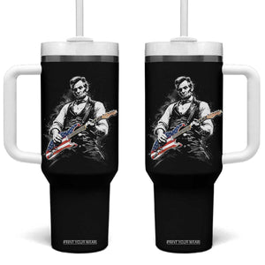 Rockin Abe Abraham Lincoln Playing Electric Guitar Tumbler With Handle Patriotic Music Rocker Mashup 4th of July Celebration TS02 One Size: 40 oz Black Print Your Wear