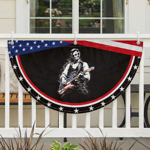 Rockin Abe Abraham Lincoln Playing Electric Guitar Patriotic Fan Flag Music Rocker Mashup 4th of July Celebration