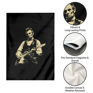 Vintage Rockin Abe Abraham Lincoln Playing Electric Guitar Garden Flag Patriotic Music Rocker Mashup 4th of July Celebration TS02 Print Your Wear
