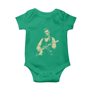 Vintage Rockin Abe Abraham Lincoln Playing Electric Guitar Baby Onesie Patriotic Music Rocker Mashup 4th of July Celebration TS02 Irish Green Print Your Wear