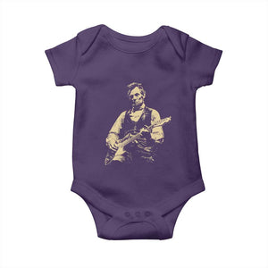 Vintage Rockin Abe Abraham Lincoln Playing Electric Guitar Baby Onesie Patriotic Music Rocker Mashup 4th of July Celebration TS02 Purple Print Your Wear