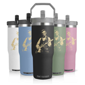 Vintage Rockin Abe Abraham Lincoln Playing Electric Guitar Flip Straw Tumbler Patriotic Music Rocker Mashup 4th of July Celebration TS02 Print Your Wear