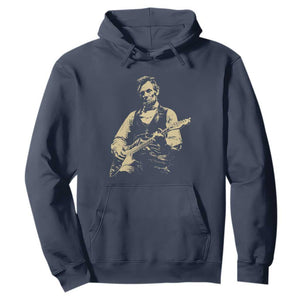 Vintage Rockin Abe Abraham Lincoln Playing Electric Guitar Hoodie Patriotic Music Rocker Mashup 4th of July Celebration TS02 Navy Print Your Wear