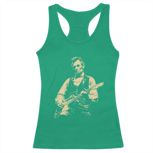 Vintage Rockin Abe Abraham Lincoln Playing Electric Guitar Racerback Tank Top Patriotic Music Rocker Mashup 4th of July Celebration TS02 Irish Green Print Your Wear