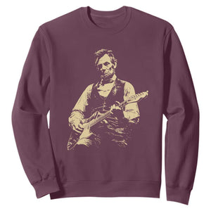 Vintage Rockin Abe Abraham Lincoln Playing Electric Guitar Sweatshirt Patriotic Music Rocker Mashup 4th of July Celebration TS02 Maroon Print Your Wear