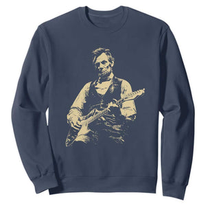 Vintage Rockin Abe Abraham Lincoln Playing Electric Guitar Sweatshirt Patriotic Music Rocker Mashup 4th of July Celebration TS02 Navy Print Your Wear