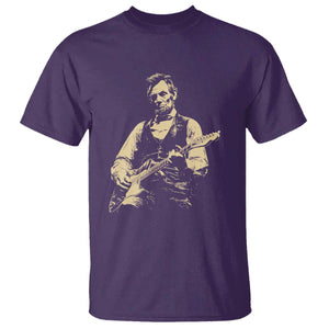 Vintage Rockin Abe Abraham Lincoln Playing Electric Guitar T Shirt - Patriotic Music Rocker Mashup 4th of July Celebration TS02 Purple Print Your Wear