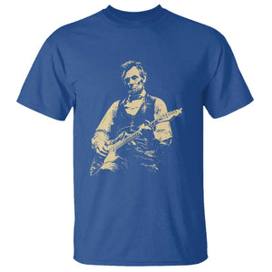 Vintage Rockin Abe Abraham Lincoln Playing Electric Guitar T Shirt - Patriotic Music Rocker Mashup 4th of July Celebration TS02 Royal Blue Print Your Wear