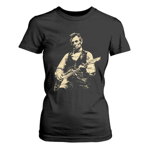 Vintage Rockin Abe Abraham Lincoln Playing Electric Guitar T Shirt For Women Patriotic Music Rocker Mashup 4th of July Celebration TS02 Black Print Your Wear