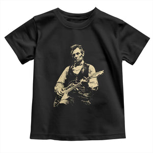 Vintage Rockin Abe Abraham Lincoln Playing Electric Guitar Toddler T Shirt Patriotic Music Rocker Mashup 4th of July Celebration TS02 Black Print Your Wear