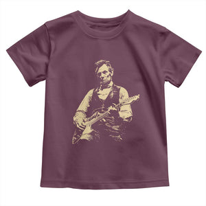 Vintage Rockin Abe Abraham Lincoln Playing Electric Guitar Toddler T Shirt Patriotic Music Rocker Mashup 4th of July Celebration TS02 Maroon Print Your Wear
