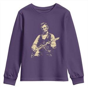 Vintage Rockin Abe Abraham Lincoln Playing Electric Guitar Youth Sweatshirt Patriotic Music Rocker Mashup 4th of July Celebration TS02 Purple Print Your Wear
