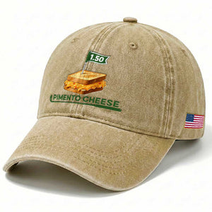 Legendary Pimento Cheese Sandwich Golf Snack Washed Cotton Baseball Cap Funny Georgia Southern Golfing Traditions Fan Humor TS02 Print Your Wear