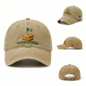 Legendary Pimento Cheese Sandwich Golf Snack Washed Cotton Baseball Cap Funny Georgia Southern Golfing Traditions Fan Humor TS02 Washed Cap Universal Fit Khaki Print Your Wear