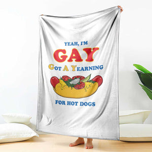 Yeah I’m GAY Got A Yearning For Hot Dogs Throw Blanket Funny Foodie Humor Retro Graphic TS02 Print Your Wear