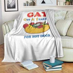 Yeah I’m GAY Got A Yearning For Hot Dogs Throw Blanket Funny Foodie Humor Retro Graphic TS02 Print Your Wear
