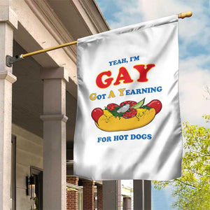 Yeah I’m GAY Got A Yearning For Hot Dogs Garden Flag Funny Foodie Humor Retro Graphic TS02 Print Your Wear