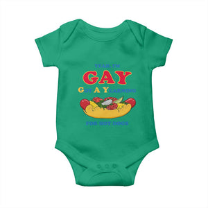 Yeah I’m GAY Got A Yearning For Hot Dogs Baby Onesie Funny Foodie Humor Retro Graphic TS02 Irish Green Print Your Wear
