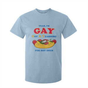 Yeah I’m GAY Got A Yearning For Hot Dogs T Shirt For Kid Funny Foodie Humor Retro Graphic TS02 Light Blue Print Your Wear