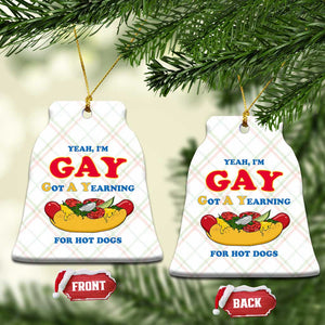 Yeah I’m GAY Got A Yearning For Hot Dogs Ceramic Ornament Funny Foodie Humor Retro Graphic TS02 Print Your Wear