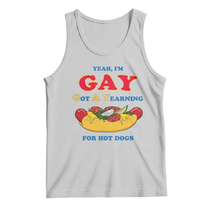 Yeah I’m GAY Got A Yearning For Hot Dogs Tank Top Funny Foodie Humor Retro Graphic TS02 Ash Print Your Wear