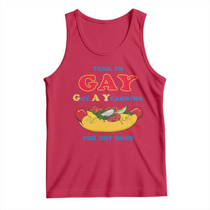 Yeah I’m GAY Got A Yearning For Hot Dogs Tank Top Funny Foodie Humor Retro Graphic TS02 Red Print Your Wear