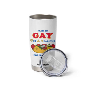 Yeah I’m GAY Got A Yearning For Hot Dogs Tumbler Cup Funny Foodie Humor Retro Graphic TS02 Print Your Wear