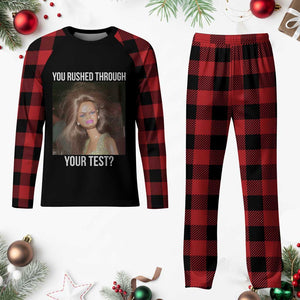 Funny Disheveled Doll Meme Testing Day Plaid Pajama Set You Rushed Through Your Test Teacher Reaction Humor TS02 Buffalo Plaid Print Your Wear