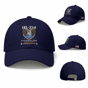 DD-214 Its A Veteran Thing You Wouldnt Understand Baseball Cap Patriotic American Eagle Military Pride Graphic TS02 Baseball Cap Universal Fit Dark Blue Print Your Wear