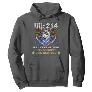DD-214 Its A Veteran Thing You Wouldnt Understand Hoodie Patriotic American Eagle Military Pride Graphic TS02 Dark Heather Print Your Wear