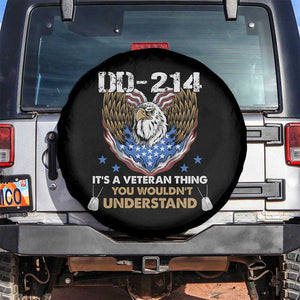 DD-214 Its A Veteran Thing You Wouldnt Understand Spare Tire Cover Patriotic American Eagle Military Pride Graphic TS02 No hole Black Print Your Wear