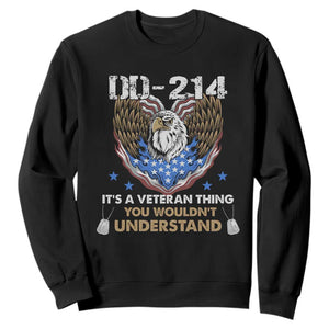 DD-214 Its A Veteran Thing You Wouldnt Understand Sweatshirt Patriotic American Eagle Military Pride Graphic TS02 Black Print Your Wear