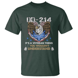 DD-214 Its A Veteran Thing You Wouldnt Understand T Shirt Patriotic American Eagle Military Pride Graphic TS02 Dark Forest Green Print Your Wear