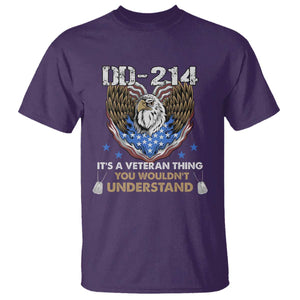 DD-214 Its A Veteran Thing You Wouldnt Understand T Shirt Patriotic American Eagle Military Pride Graphic TS02 Purple Print Your Wear