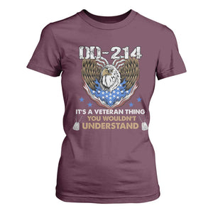 DD-214 Its A Veteran Thing You Wouldnt Understand T Shirt For Women Patriotic American Eagle Military Pride Graphic TS02 Maroon Print Your Wear