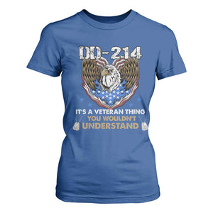 DD-214 Its A Veteran Thing You Wouldnt Understand T Shirt For Women Patriotic American Eagle Military Pride Graphic TS02 Royal Blue Print Your Wear